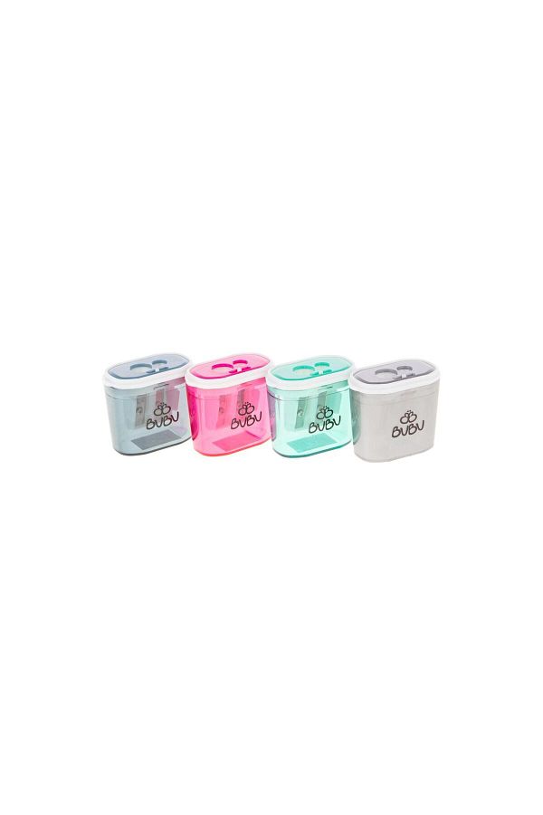 Bubu-This-This Pencil Sharpener Transparent Rectangular Double Blade Student Pencil Sharpener (Pack of 24) 1