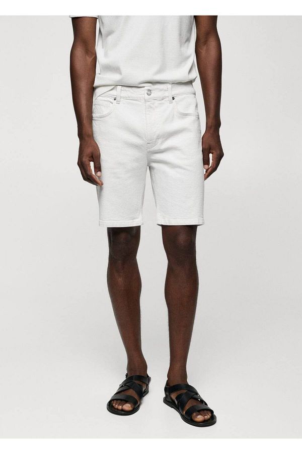 MANGO Man-Regular fit denim bermuda shorts 1