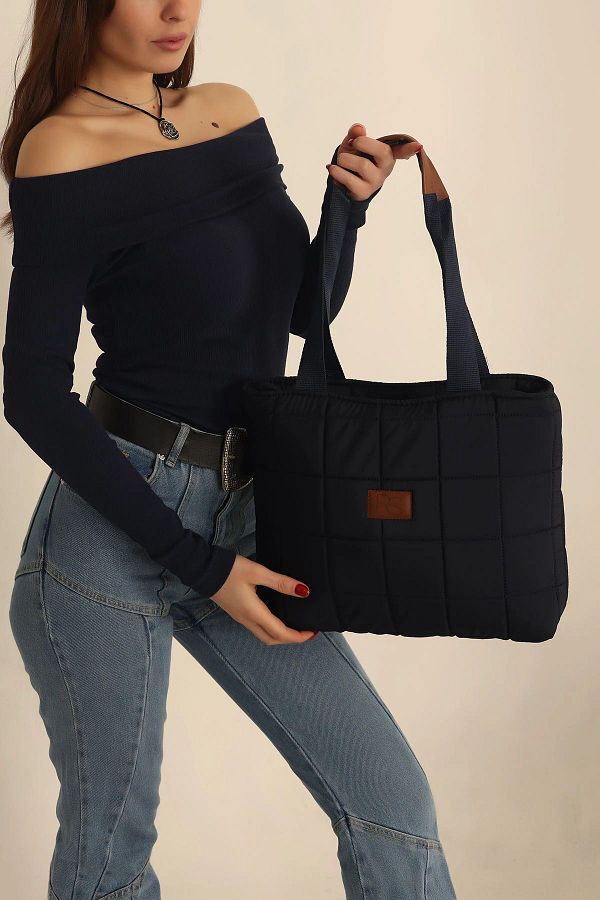 Navy blue quilted handbag online