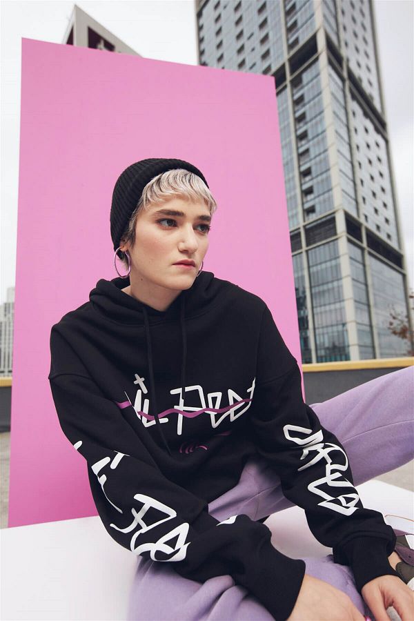 Trendiz Lil Peep Hoodie Black 111204 Trendyol