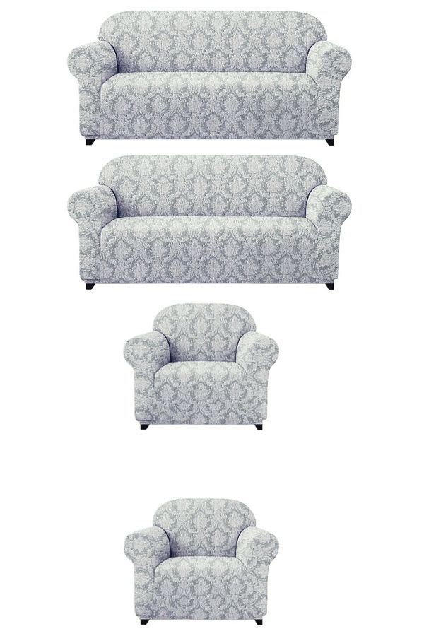 kanway-Jacquard 3+3+1+1 Armchair Set - Elastic and Flexible, Washable Ottoman Pattern 1
