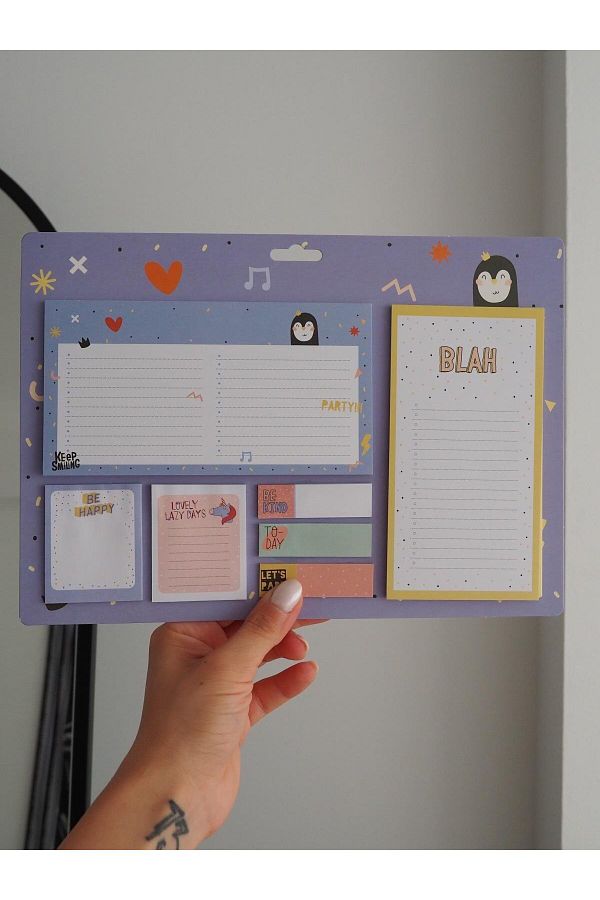 Planet Butik-Penguin Large Post-it Set - with Weekly Planner Design 1