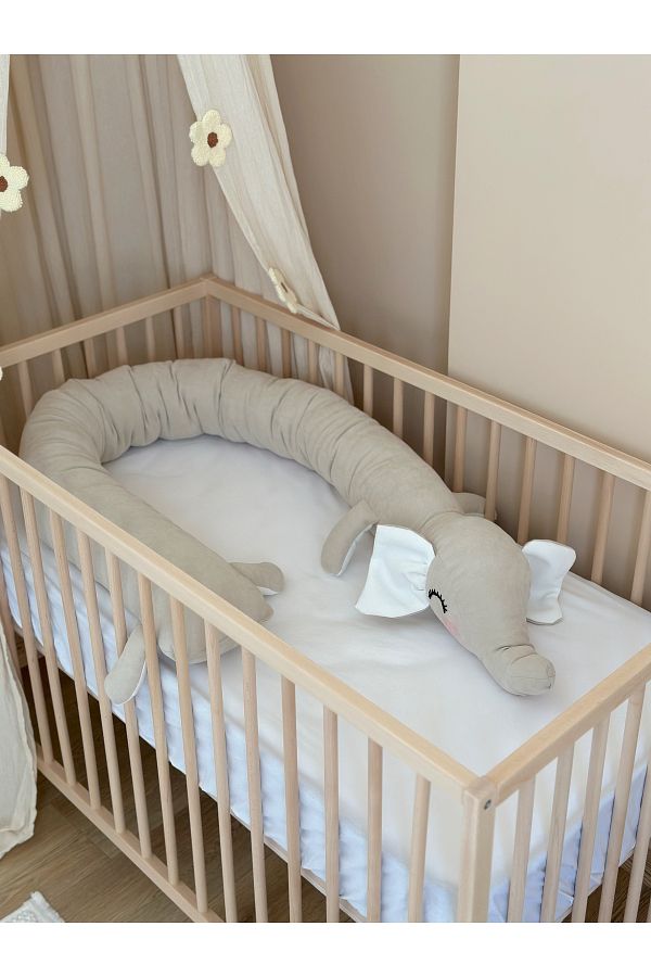Piamom Long Crib Bed Cute and Decorative Sausage Elephant Pillow for Baby Kids Room Trendyol