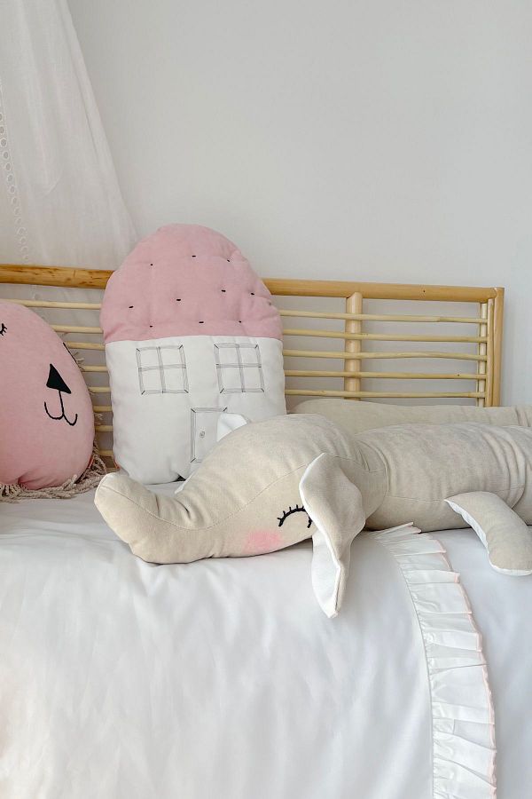 Piamom Long Crib Bed Cute and Decorative Sausage Elephant Pillow for Baby Kids Room Trendyol
