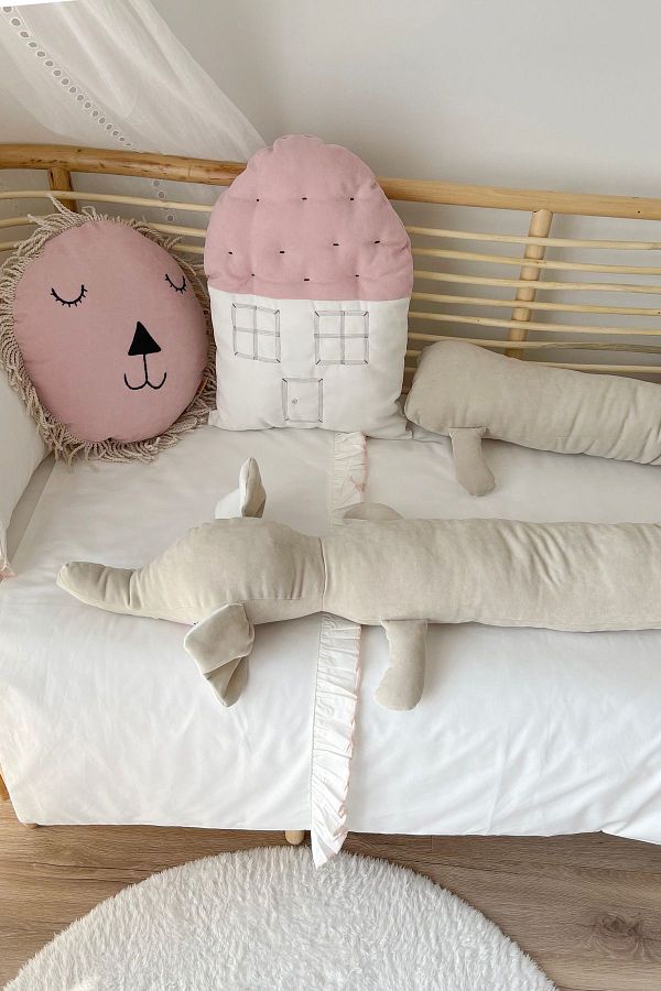 Piamom Long Crib Bed Cute and Decorative Sausage Elephant Pillow for Baby Kids Room Trendyol