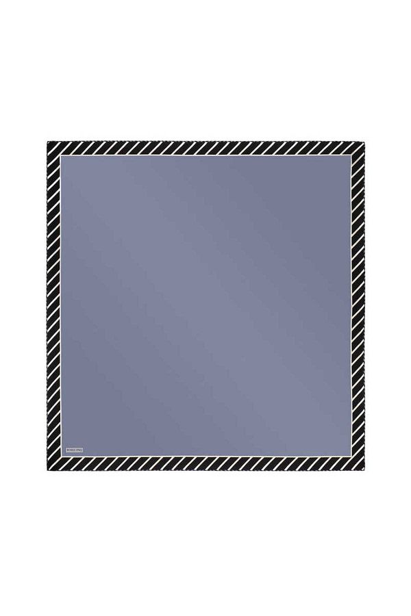 Bursa İpek-Μεταξωτό Φουλάρι Twill - Indigo Line Pattern 1