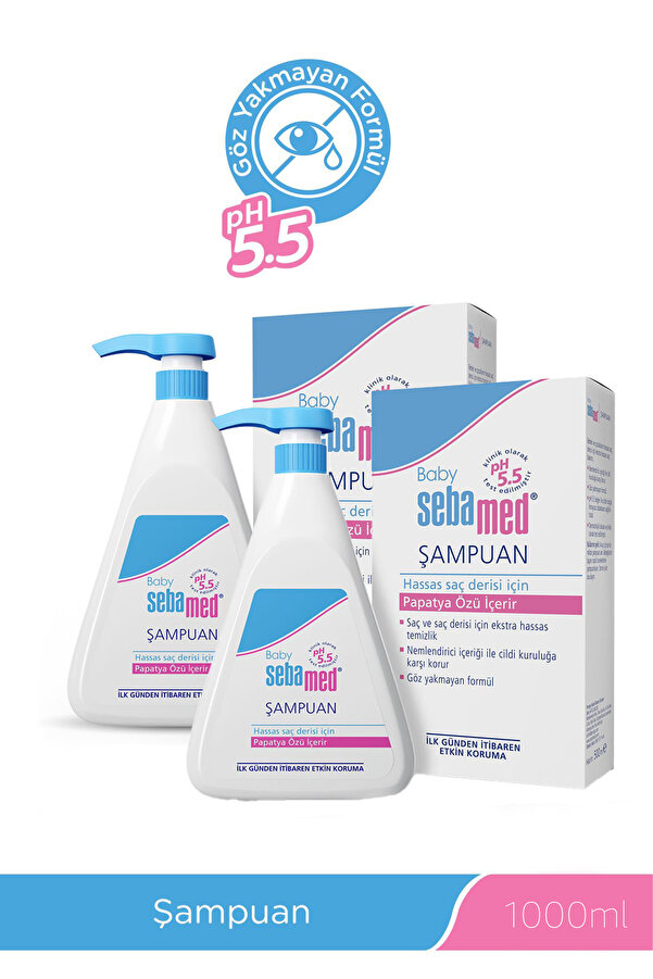 Sebamed Baby pH 5.5 Göz Yakmayan Formül Nemlendirici Etkili Papatya Özütlü Bebek Şampuanı 500 ml X 2 Adet