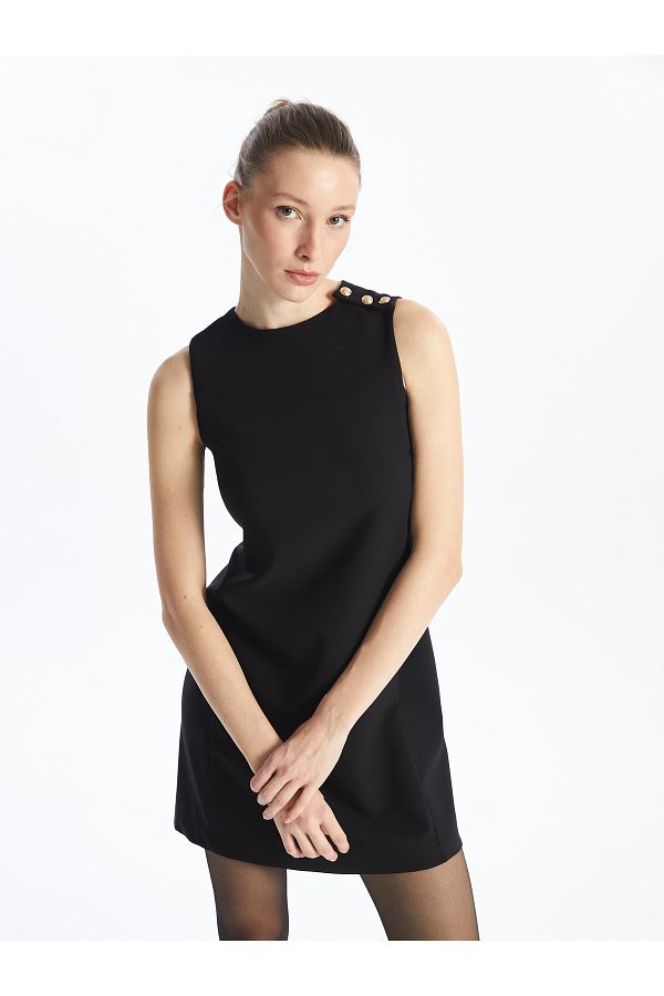 LC Waikiki-Women's Straight Dress with Crew Neck 1