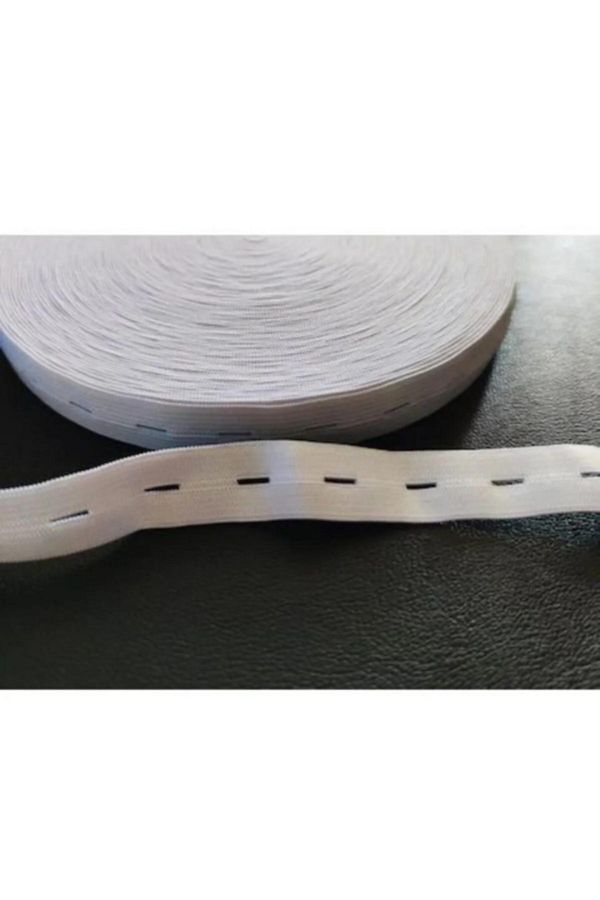 TDM-5 Meters White Perforated-lighted Elastic 2 Cm Width 1
