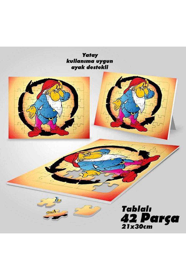 cnpromosyon-Noble Hobby Grumpy Dwarf - 7 Dwarfs Puzzle - Foot Supported Framed 42 Piece Puzzle 1