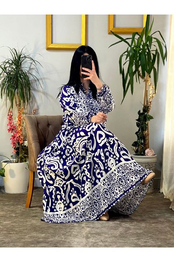 V neck viscose dress cheap