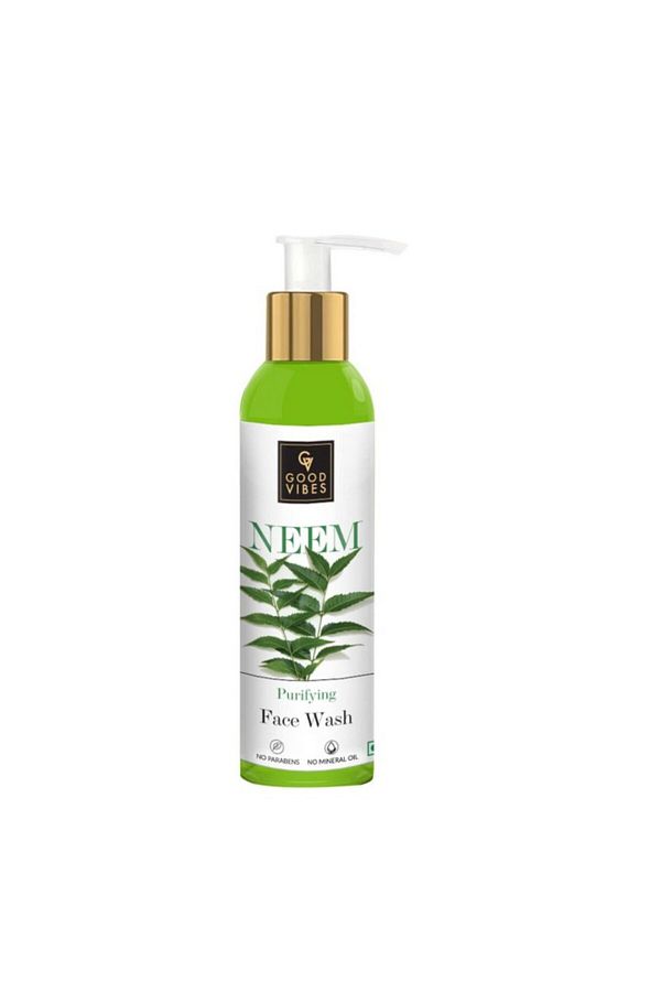 Good Vibes-Neem Purifying Face Wash, 120 ml, Anti AcneExfoliating Formula for All Skin Types 1