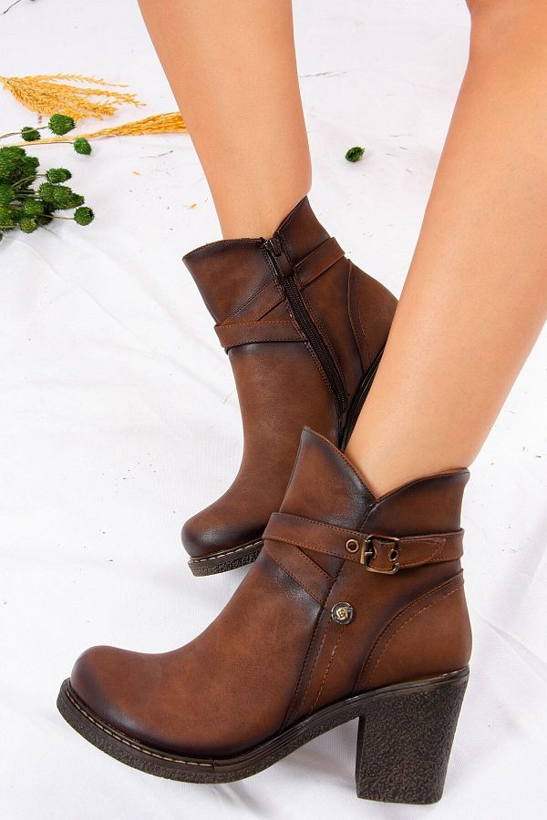 Fox Tan Faux Leather Women s Boots A674150709 Trendyol