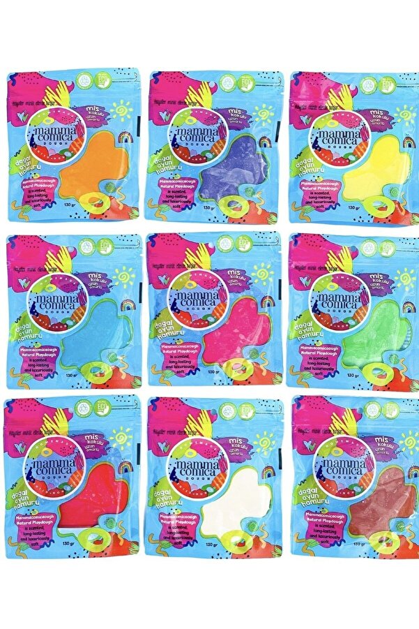 MammacomicaDough Mammacomica Dough 9'lu Doğal Oyun Hamuru - Refill Paket 9x130gr