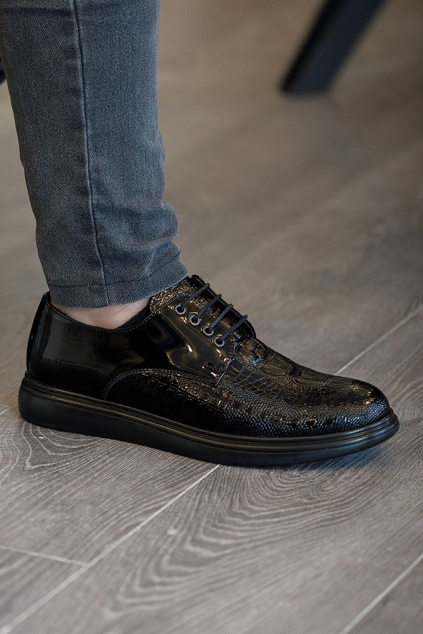 Black semi casual shoes discount