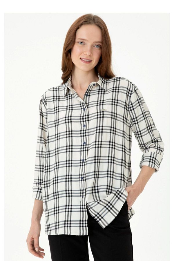 U.S. Polo Assn. WOMEN S PLAID LONG SLEEVE SHIRT Trendyol