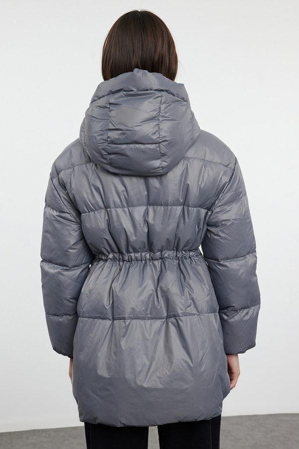 Trendyol Collection Oversize Gray Goose Feather Puffer Jacket