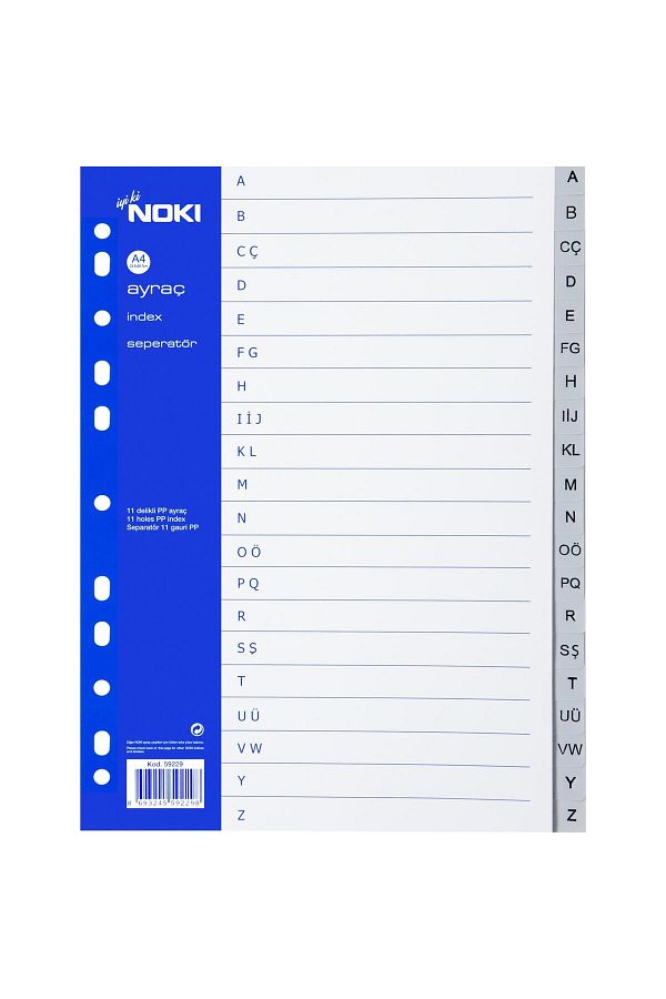 Noki-فاصل A-z بلاستيك A4 فاصل ملف فاصل A-z مؤشر الحروف 1