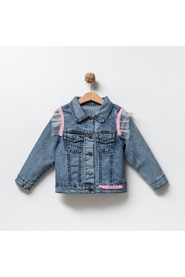 Denim jacket with tulle clearance