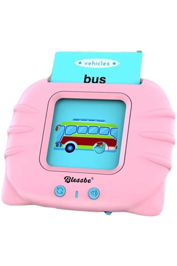 Streak Ingilizce Erken Eğitim Kartı 224 Adet Flash Sesli Konuşan Kartlar - Pembe Renk