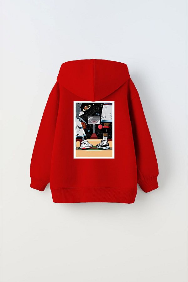 The Champ Clothing-هوديي أحمر للأطفال للجنسين - سويت شيرت بطبعة كرة السلة من الصوف ILoveThisGame 1