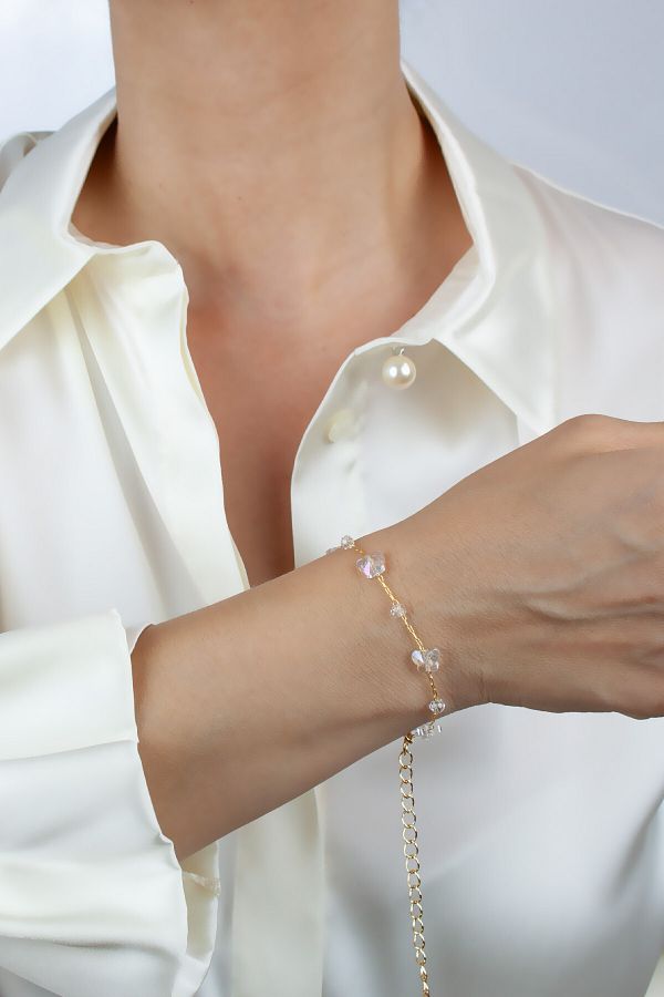 Thin crystal bracelet sales