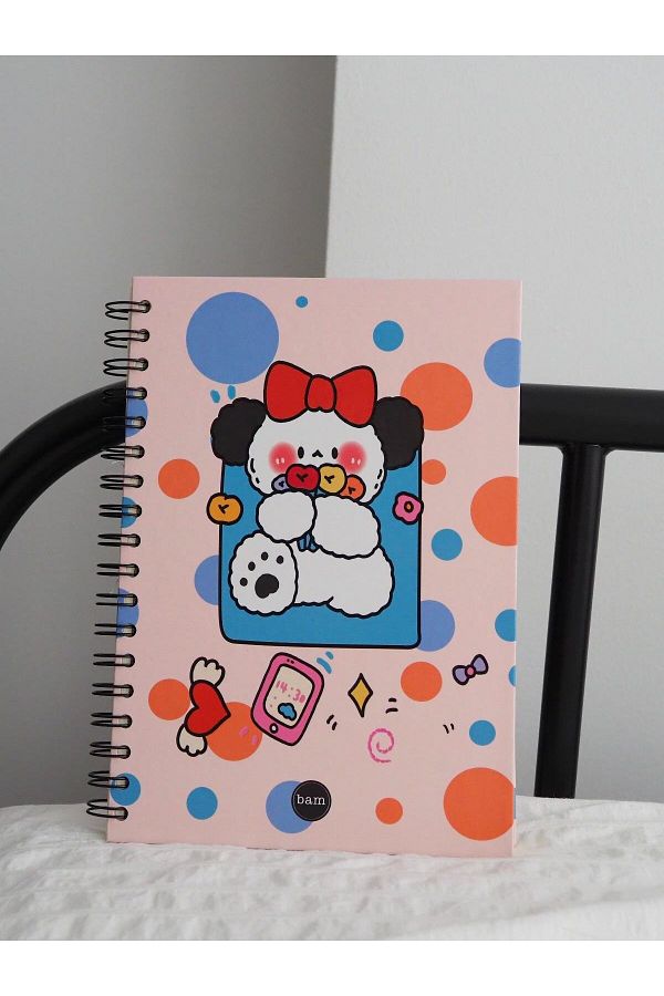 Planet Butik-Spiral Bow Rabbit Design Notebook 1