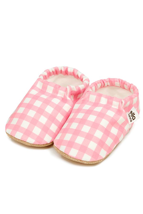 Ella Bonna-Rosa gestreifte Babyschuhe mit rutschfester Sohle, Heimstiefel, Hausschuhe, Kinderzimmerschuhe, Hausschuhe 1