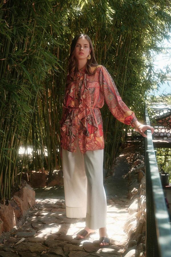 KADR YE BA TURK Ecru Linen Trousers Doren Loose Cut Trendyol