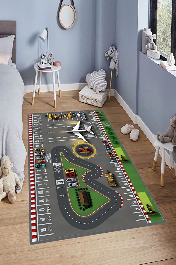 YTR HOME Makinede Yıkanabilir Kaymaz Taban Leke Tutmaz Eğitici Bebek Ve Çocuk Odası Halısı Oyun Matı