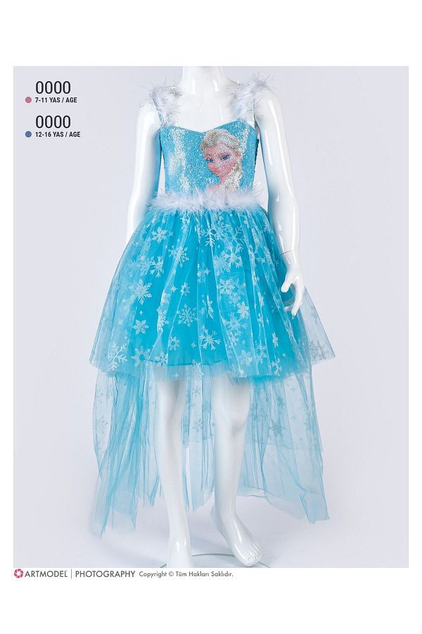 Balkan-Girl's Etç Baby Dress - Sequin Sequin and Tulle Detail 1