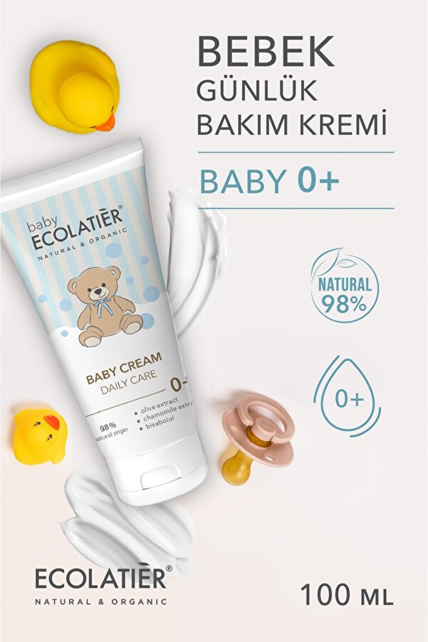 ECOLATIER Günlük Bebek Bakım Kremi 0+ Yaş Yenidoğan Bebek Nemlendirici Kremi 100 ml