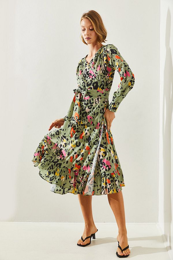 Leopard wrap frill skirt hot sale