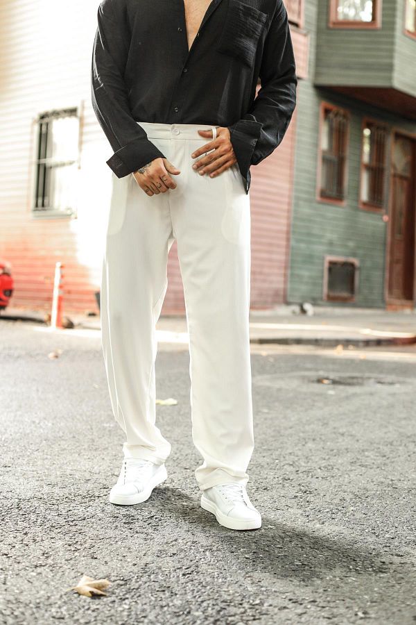 White baggy pants mens cheap