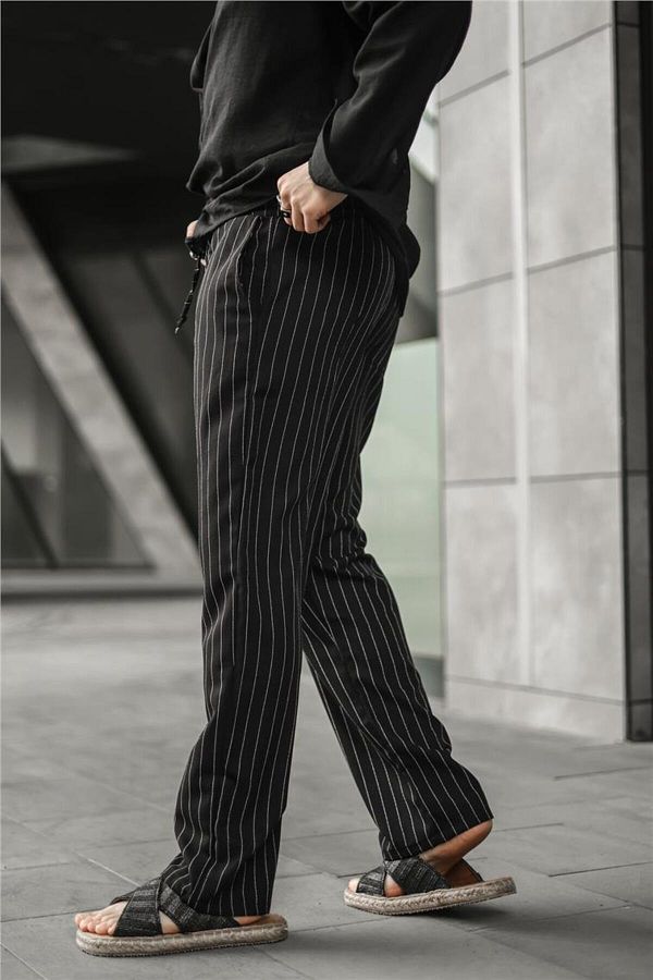 OUTF T MAN Black Striped Men s Baggy Pants Trendyol
