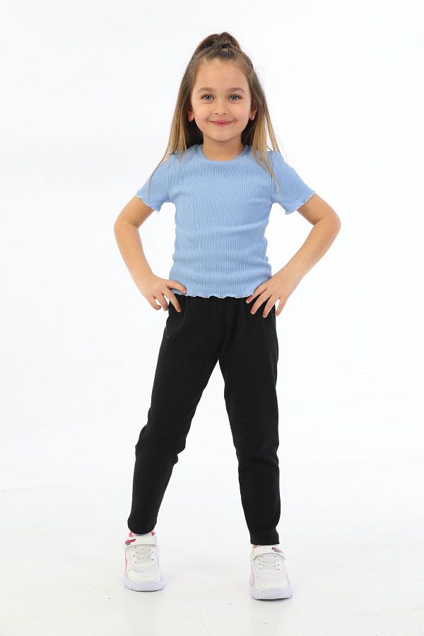 MEGHAN L.A-Blue Girl's Flexible Fabric T-Shirt 1