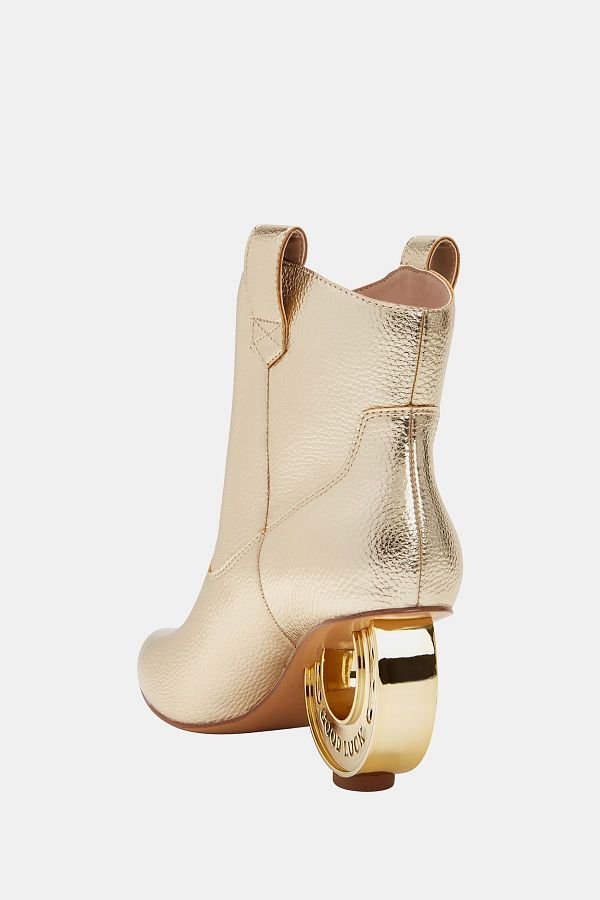 Katy Perry Horshoee Women s Champagne Horseshoe Heeled Boots Trendyol