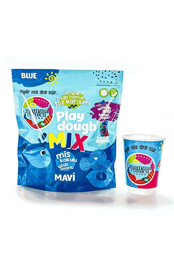 MammacomicaDough Mammacomica Dough Kendin Yap Kendin Oyna Toz Karışımı - Mavi