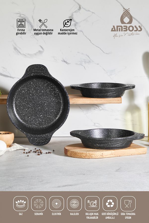 Amboss-Odin 3 Piece Granite Coated Pan Set - Fireproof and Non-Stick 1