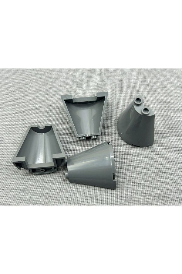 LEGO-Moc Custom Cone - 4X2X3 Cone Half Tower, Dark Grey, 2 Pieces to Ship 1