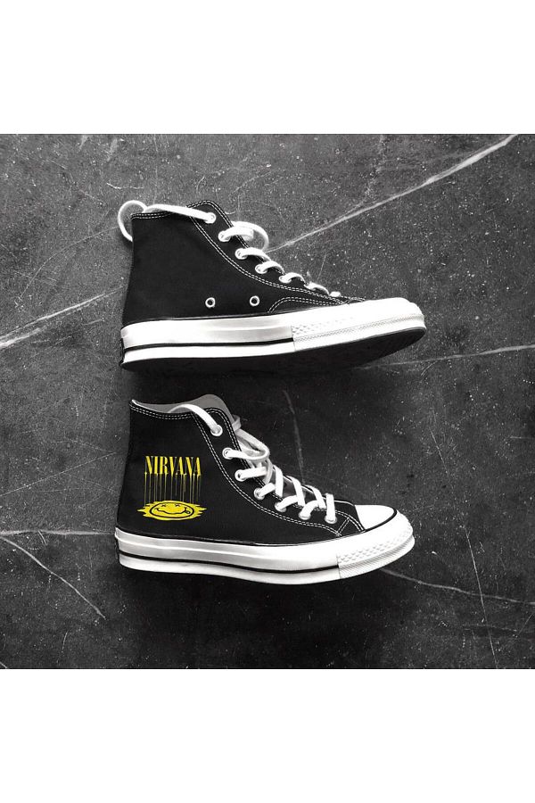 GOSS P TEAM Gossip Team Rock Series Nirvana Black Canvas Shoes Trendyol