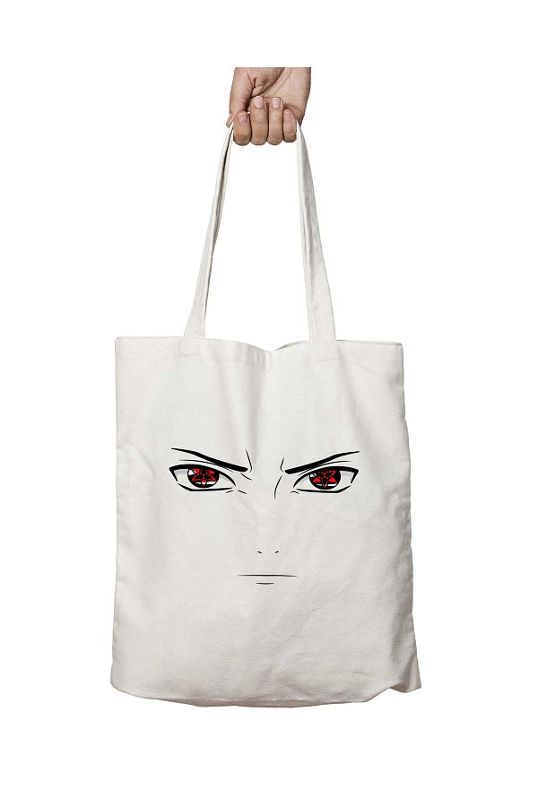 ART HEDİYE-Sasuke MangekYou Sharingan Pattern - Washable, Permanent Printed Shoulder Tote Bag 1