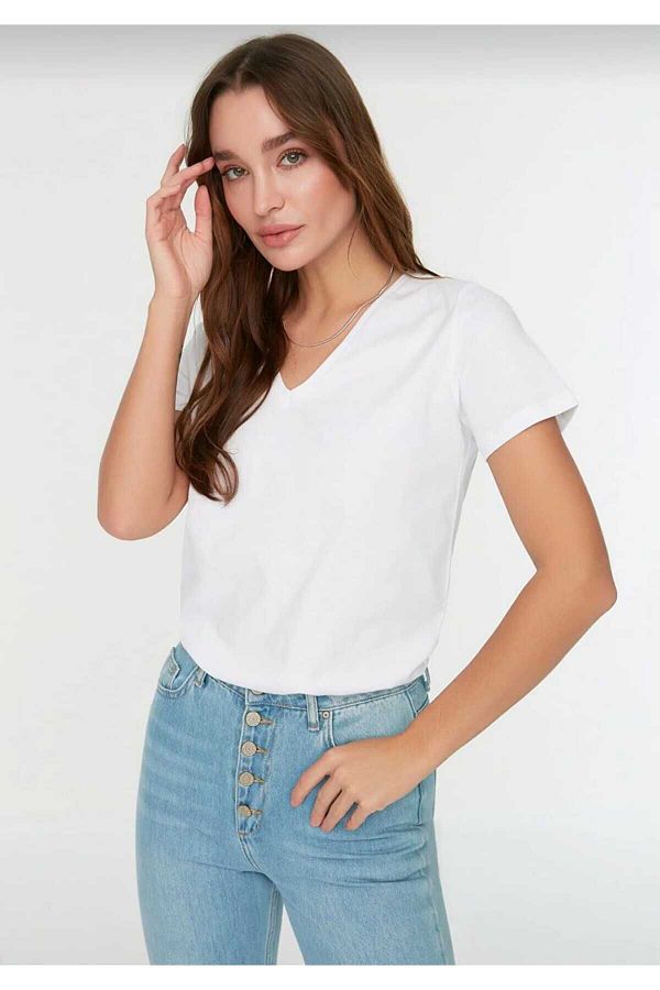Solid color women's v neck t shirts new arrivals