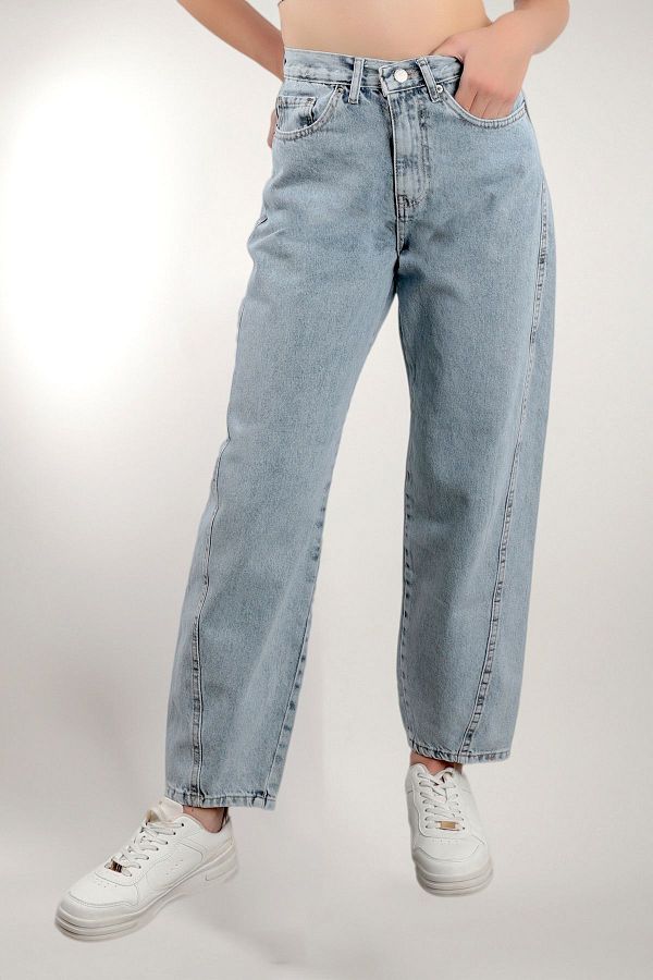 John Borners-Jb BoYfriend Jeans - Ice Blue, 100% Cotton, Shrinkable Leg, Snow Washing - P78 1
