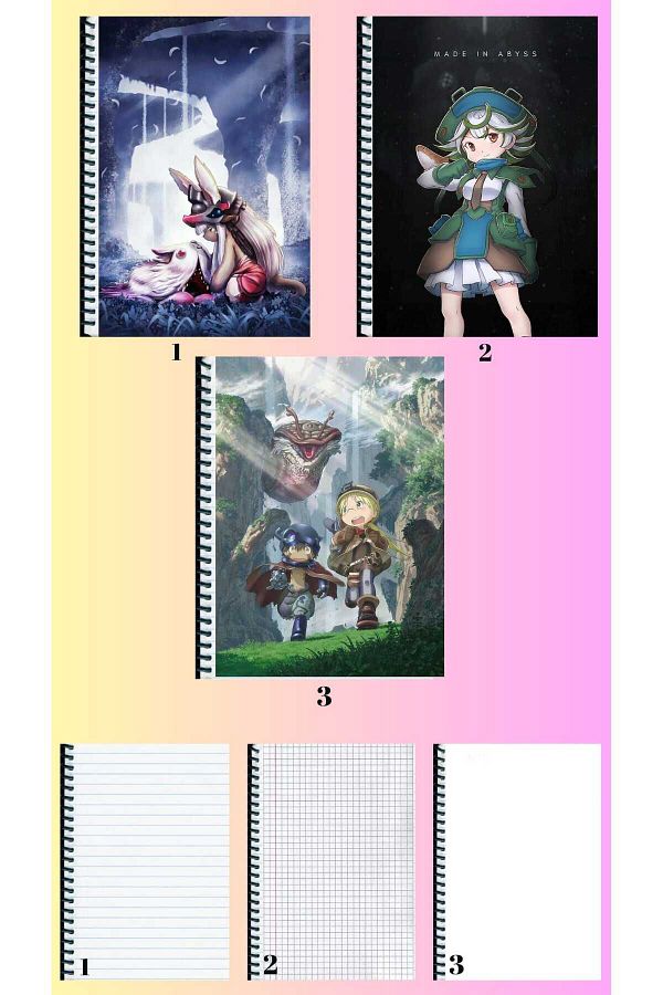 animeandyourworld-دفتر صنع في الهاوية 3 دفتر A4 حجم كبير 72 صفحة مسطر_مربع_غير مسطر مجموعة دفتر 1