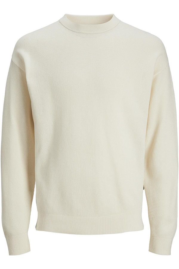 Jack Jones JORSCOTT Medium Cut Cream Color Knit Crew Neck Sweatshirt Cream 12261771 Trendyol