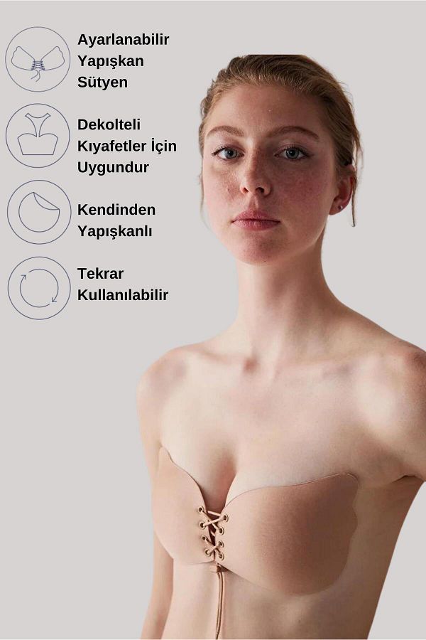 MEBA-Nude Strapless Strapless Breast Lift Evening Dress Wedding Dress Dress Invisible String Adhesive Bra 1