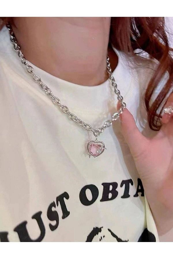 romwe Necklace Pink Trendyol