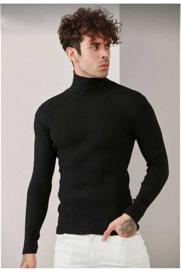 Tight black sweater top