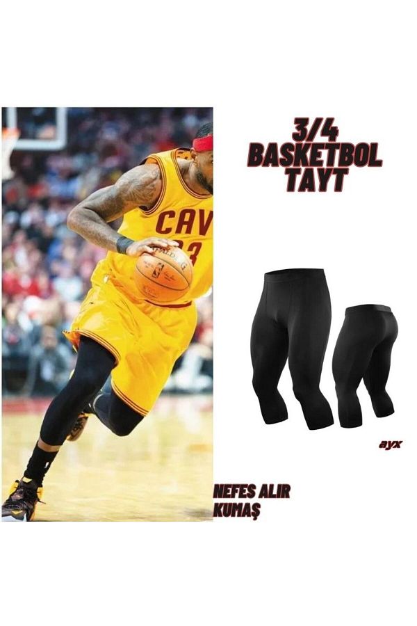 ayx Fitness Compression Sports Training Basketball 3 4 Tights Trendyol